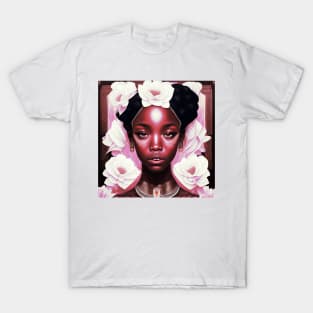 [AI Art] Lady of White Carnations, Art Deco Style T-Shirt